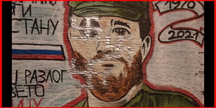 U Beogradu oskrnavljen mural ruskom dobrovoljcu Albertu Andijevu?