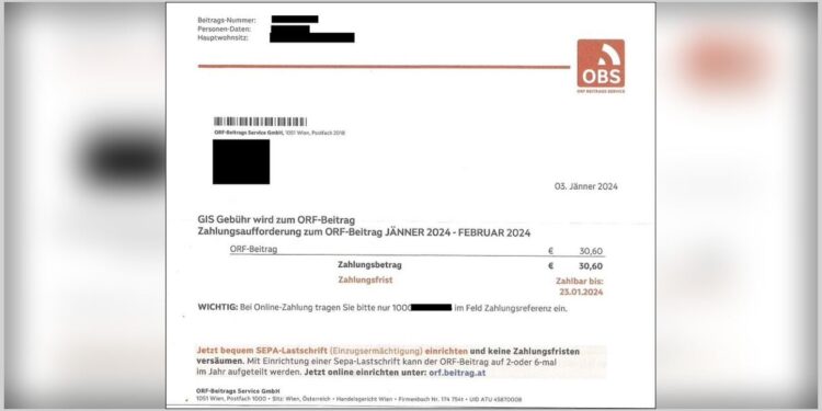 Austrijski javni servis naplaćuje 30 puta veću kaznu za kašnjenje prilikom plaćanja računa