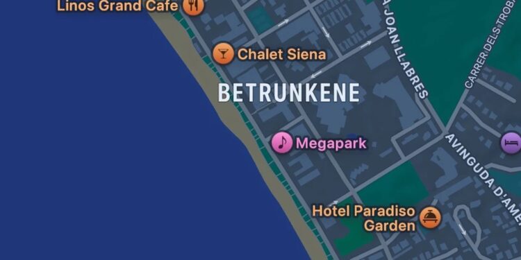 Apple Maps preimenovao špansku ulicu u „Pijance“