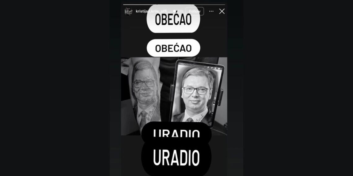 Kristijan Golubović istetovirao portret predsednika Srbije: Ispunio sam obećanje