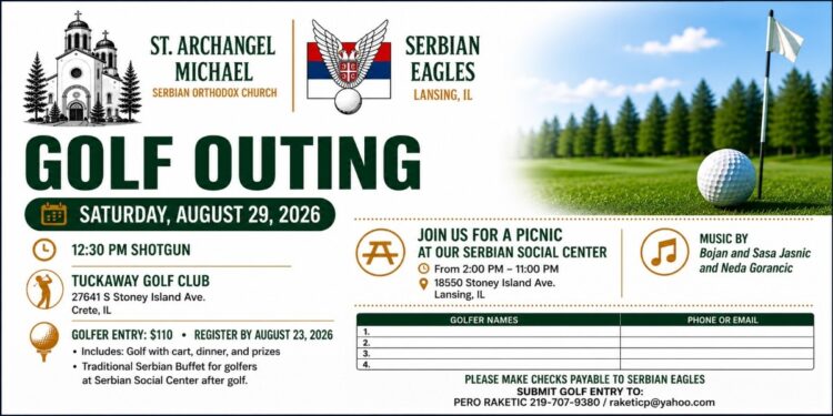 Golf turnir i piknik srpske zajednice krajem avgusta u Lansingu