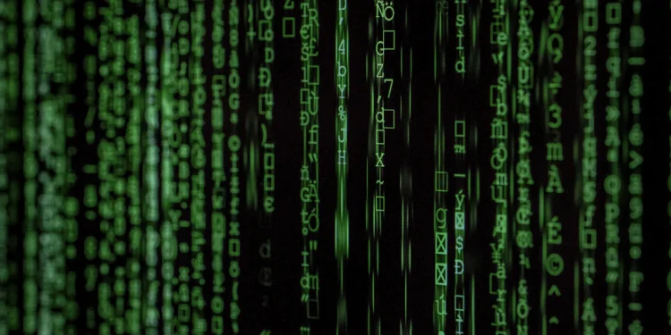 Digitalni kod kao ilustracija Interpolove analize pomoću veštačke inteligencije