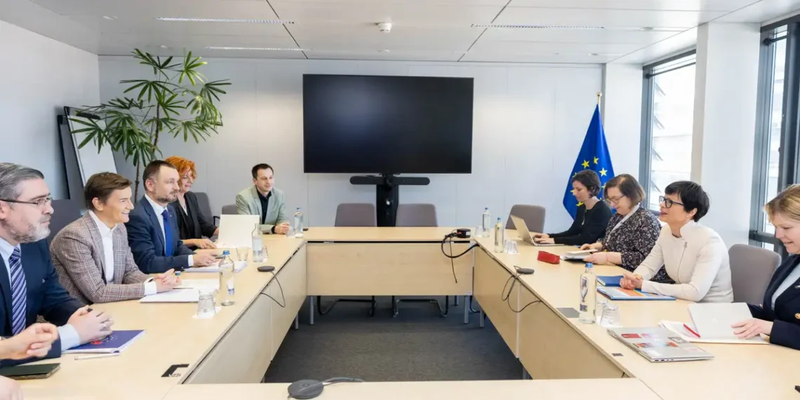 Ana Brnabić tokom sastanka u Evropskoj komisiji