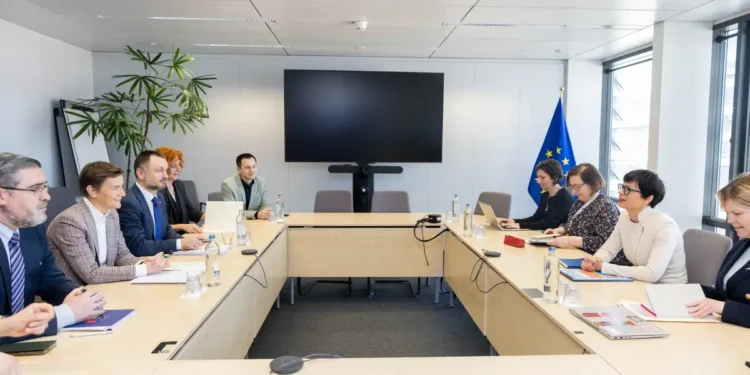 Ana Brnabić tokom sastanka u Evropskoj komisiji