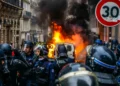 Francuska interventna policija na ulici – ilustracija