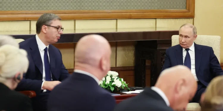 Predsednik Vučić i predsednik Putin tokom razgovora