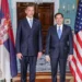 Marko Rubio i Marko Đurić pored zastava Srbije i SAD