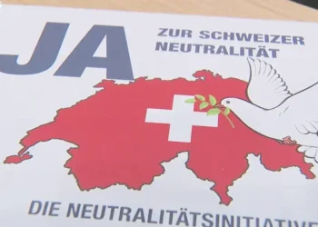 Plakat inicijative za strožu neutralnost Švajcarske