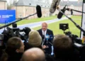 Austrijski kancelar Kristijan Štoker govori medijima na samitu Evropske unije