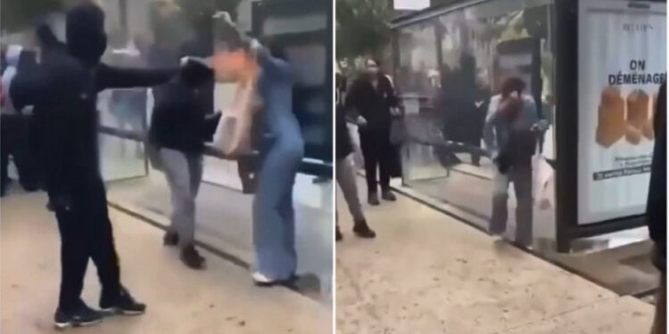 Kadrovi video-snimka napada zapaljenim sprejem na ženu u Marseju